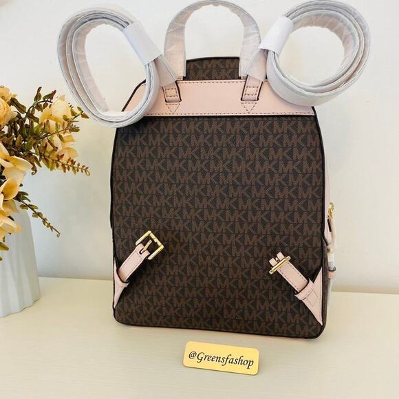 NWT Michael Kors Jaycee Medium Zip Pocket Backpack powder blush - Picture 6 of 10